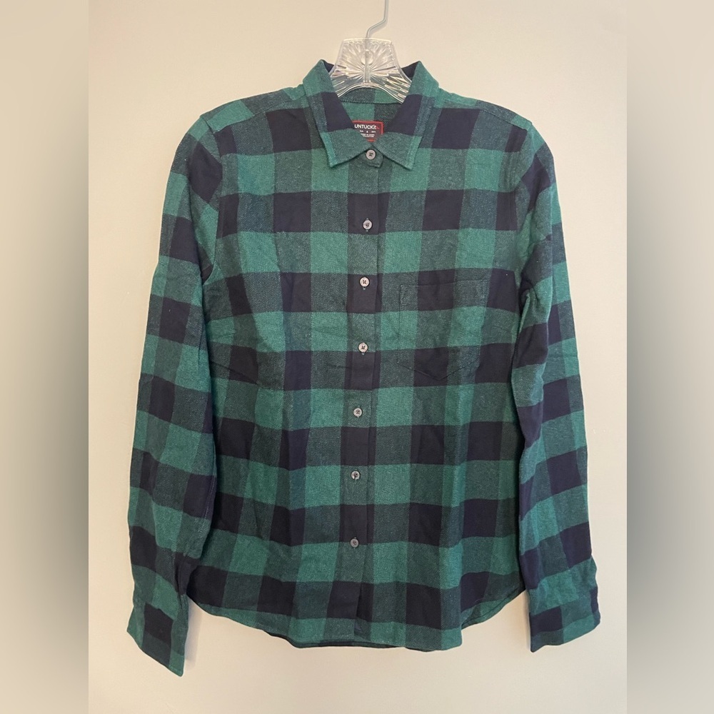 UNTUCKit Women’s Secoli Long Sleeve Plaid Flannel Button Down Shirt Size 4 NWOT - Picture 6 of 16